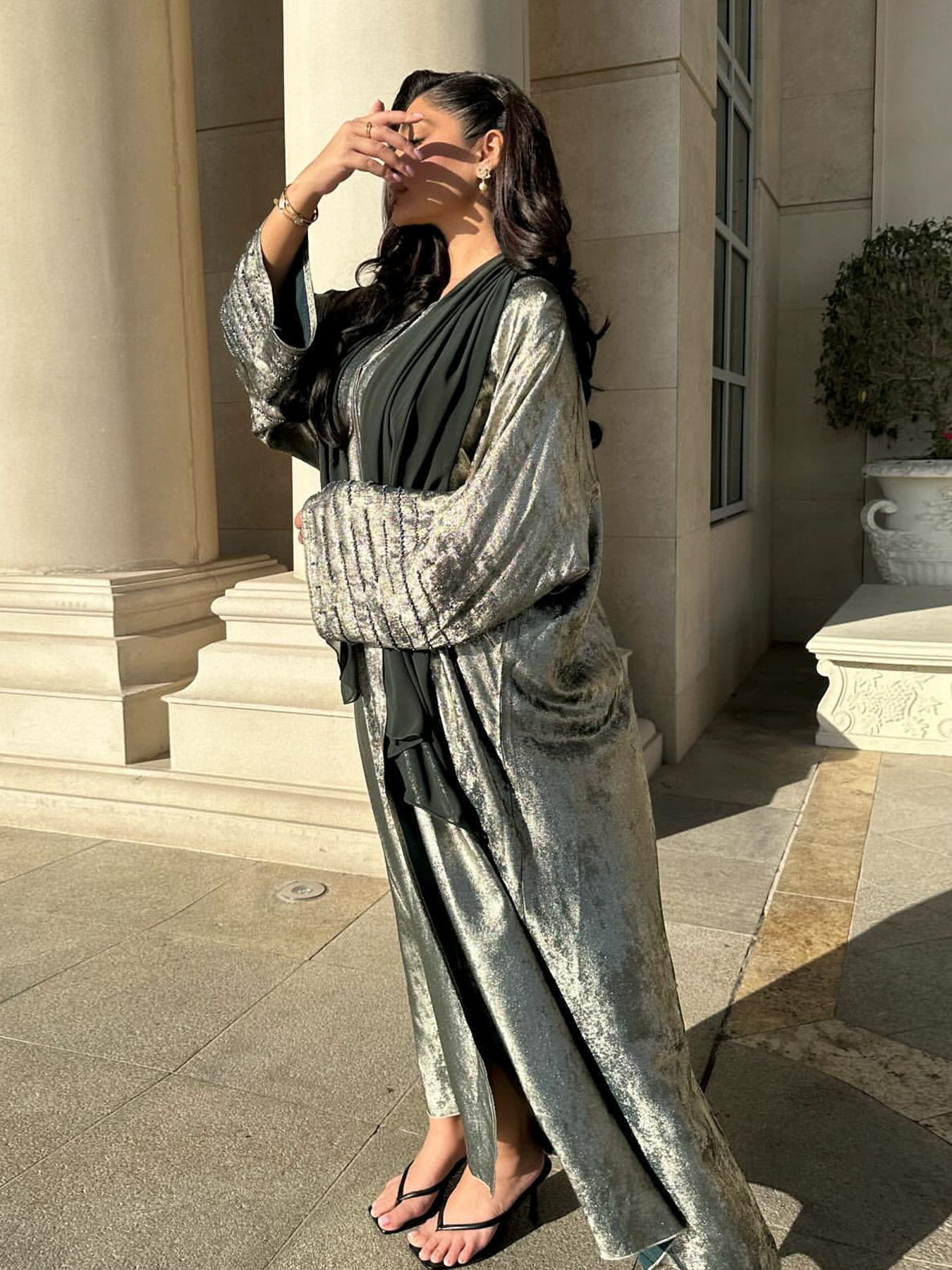 Patchwork Stamping Abaya